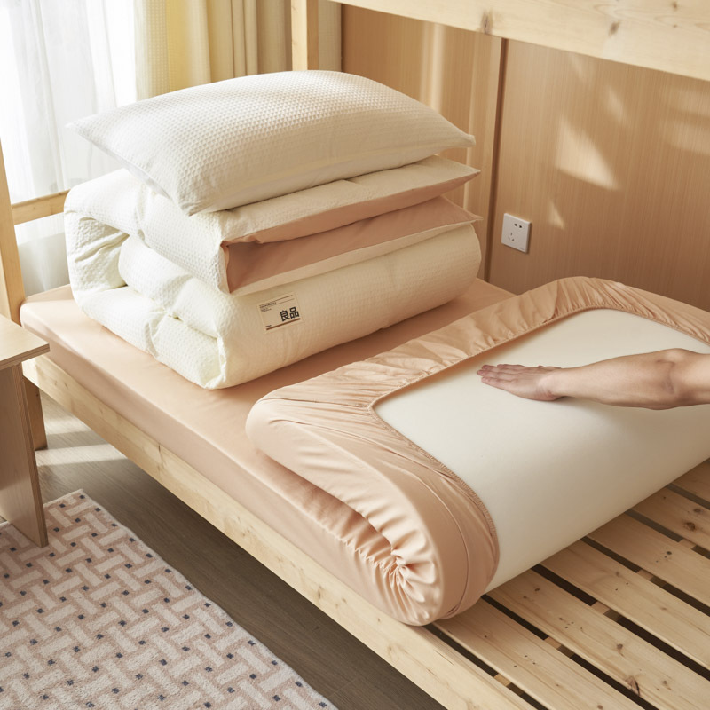 Juego de cama de dormitorio de estudiantes de gofrage de algodón puro de tres piezas 2025 nuevo verano sábana simple ropa de cama