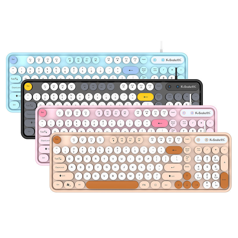 マムシK2有線usbキーボードマウスセットレトロパンク女子デスクトップコンピュータノートオフィスセット|undefined