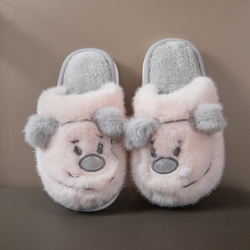New invierno hogar antideslizante calentamiento zapatillas de algodón niñas niños 2025 bebé dibujos animados niños zapatillas de algodón