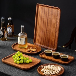 Bamboo Tray Household Tea Tray Rectangular Tea Cup Tray Nordic Bread Tray Bamboo Serving Tray Fruit Tray