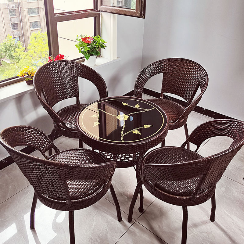 다크 브라운: 넓어진 60개의 원 + 회전 의자 4개 [핫 세일] 무료 쿠션