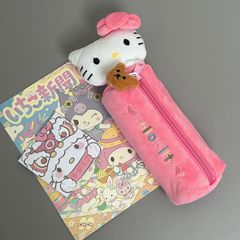 Kitty猫縦筆袋日系アニメかわいい学生大容量文房具袋学生少女ぬいぐるみケース