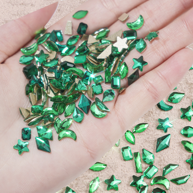 100 bolsas de taladro aurora taladro de forma especial joyas de manicure taladro de forma plana joyas de manicure taladro de forma especial diy joyas de manicure