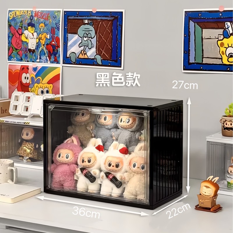 ラブブマカロンビニール人形ラブブ座りパーティーディスプレイボックス防塵コンテナ収納ボックスキャビネット|undefined