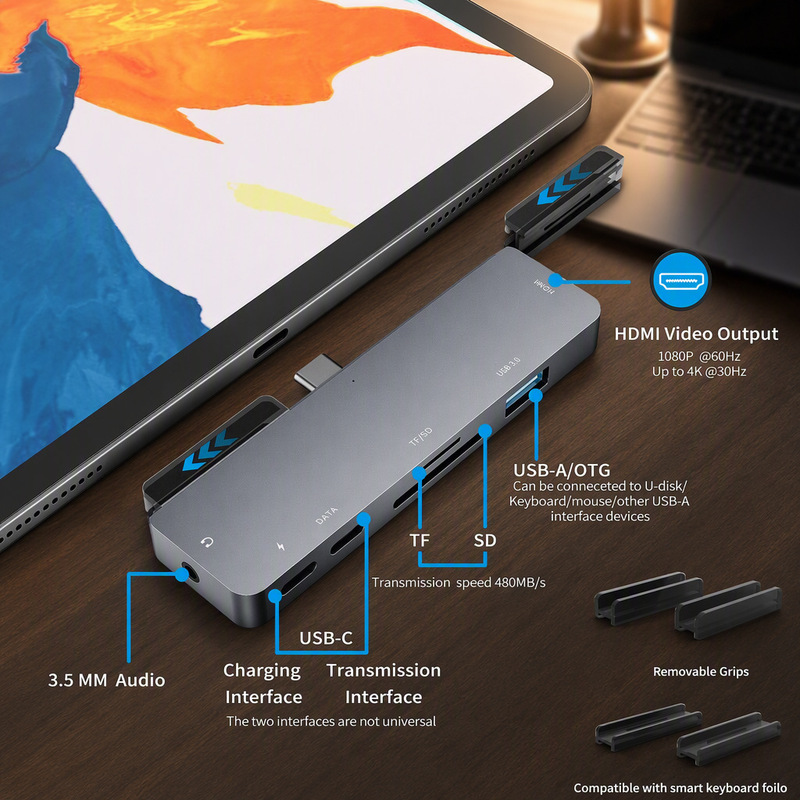 For ipad pro USB3.1 multifunction docking station Type-C to HDMI 7-in -1 HUB HUB For ipad pro USB3.1 multifunction docking station Type-C to HDMI 7-in -1 HUB HUB