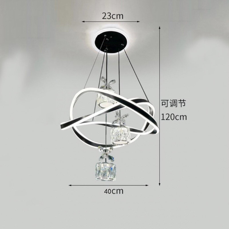 Candelabro de restaurante de lujo ligero creativo moderno, lámpara de cristal, dormitorio principal led para el hogar, lámpara de sala de estar de alta gama, lámpara Zhongshan