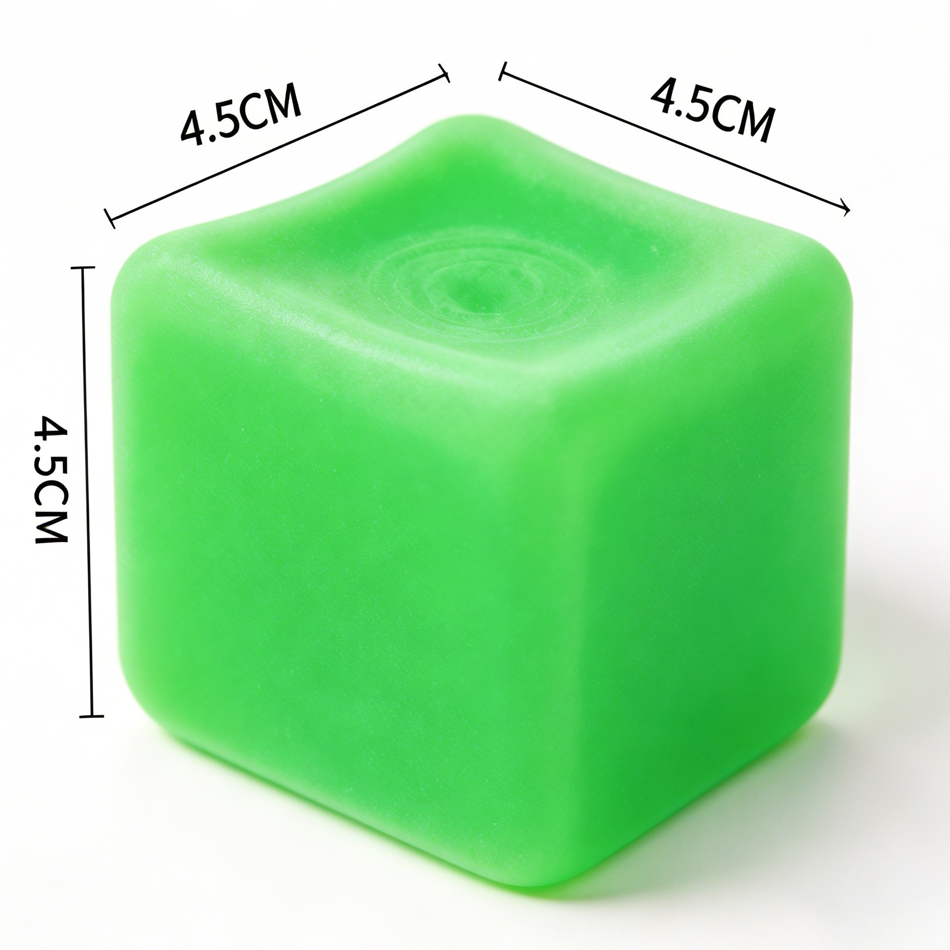 4.5cm frosted ice cube green