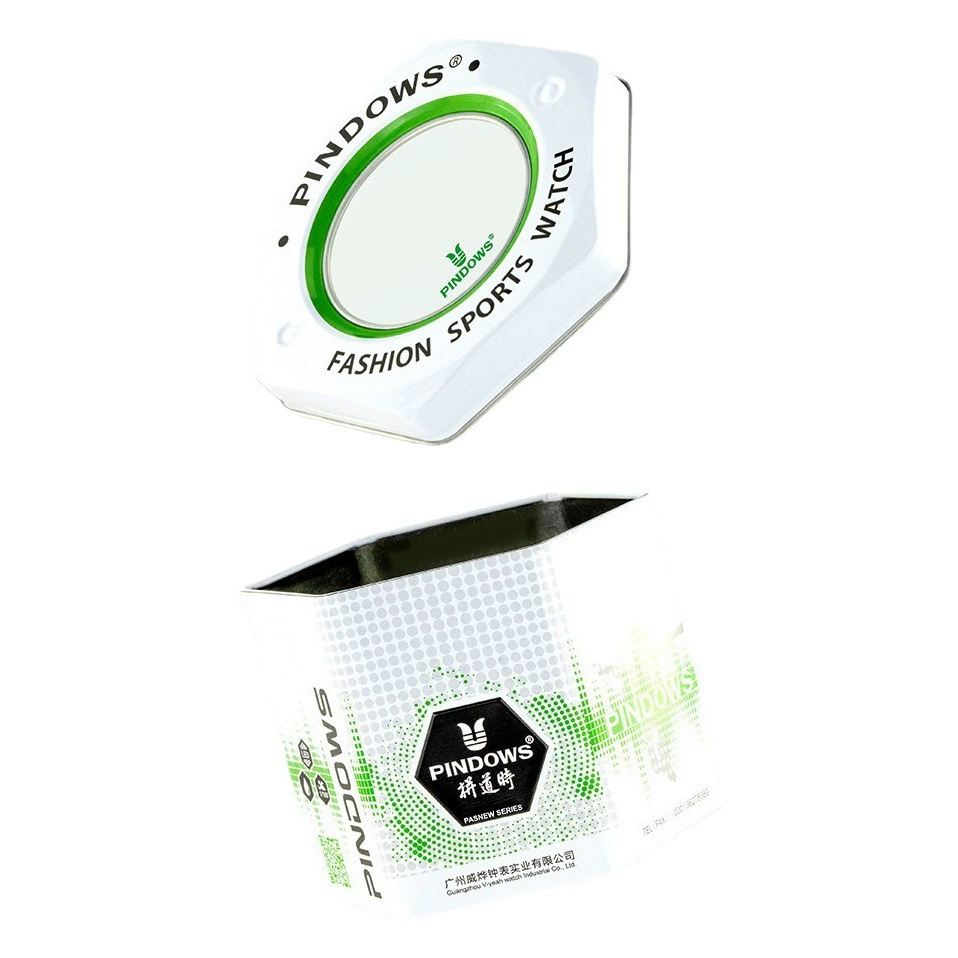 Новые высококачественные шестиугольные железные часы с коробкой, упаковочная коробка на китайском и английском языках, руководство по коробке, Заводская доставка