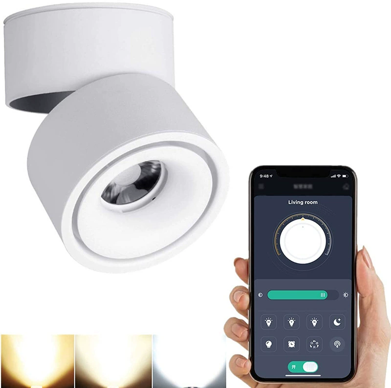 Светодиодная диммируемая RGB 3‑круглые Wi‑Fi свободная установка Конг Мин 360 градусов может вращаться интеллектуальные верхние светильники