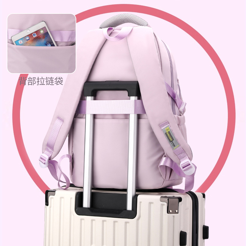 JLD nuevo transfronterizo de alta apariencia ultra-ligero mochila de la escuela secundaria chica estudiante mochila multi-funcional casual junior high schoolbag