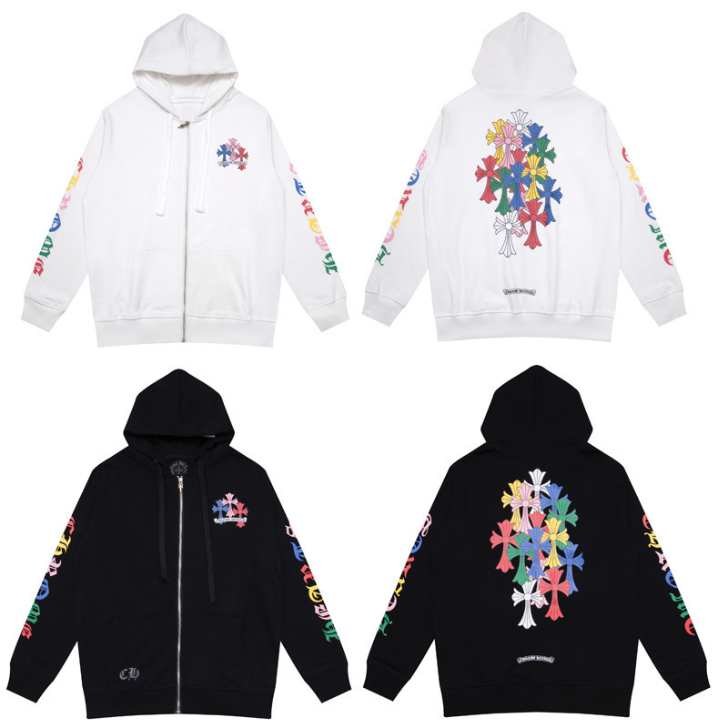 24ss年新款高品质Chrome Hearts 马蹄十字架连帽拉链卫衣工厂批发|undefined