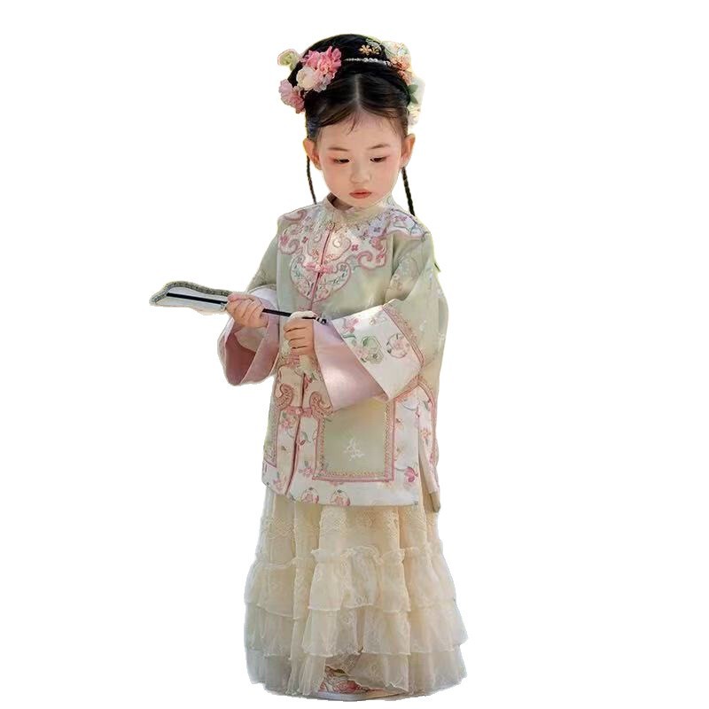 2025春秋女童格格明制汉服古风儿童古装唐装新款马面中式套装公主|undefined