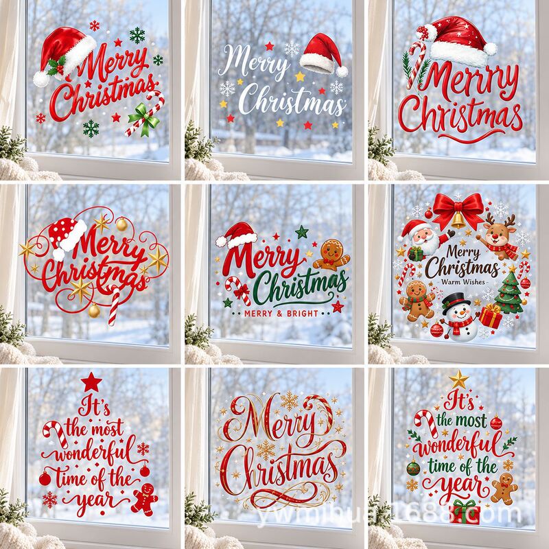 Christmas Electrostatic Glass Window Stickers, Glue-Free Holiday Decoration Stickers, Temu Cross-Border Hot-Selling Manufacturers Wholesale Christmas Electrostatic Glass Window Stickers, Glue-Free Holiday Decoration Stickers, Temu Cross-Border Hot-Selling Manufacturers Wholesale