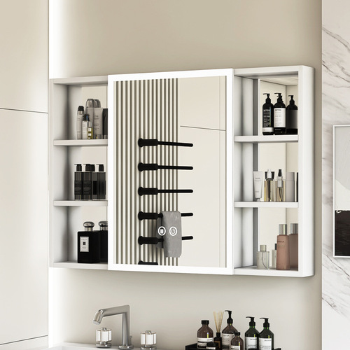 444Z wholesale thickened space aluminum smart bathroom mirror cabinet beauty storage rack bathroom wall-mounted vanity mirror