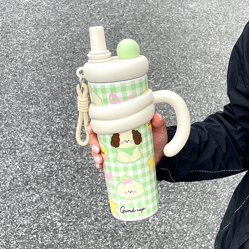 可爱保温杯女生大容量水杯女新款2025高颜值便携双饮泡茶冰霸杯子|undefined
