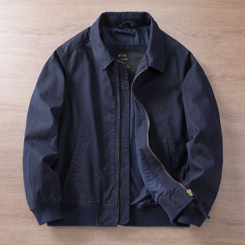 Spring, Autumn and Winter Business Casual Versatile Cardigan Loose Cotton Double Layer Men's Lapel Jacket Jacket for Young and Middle-Aged Men