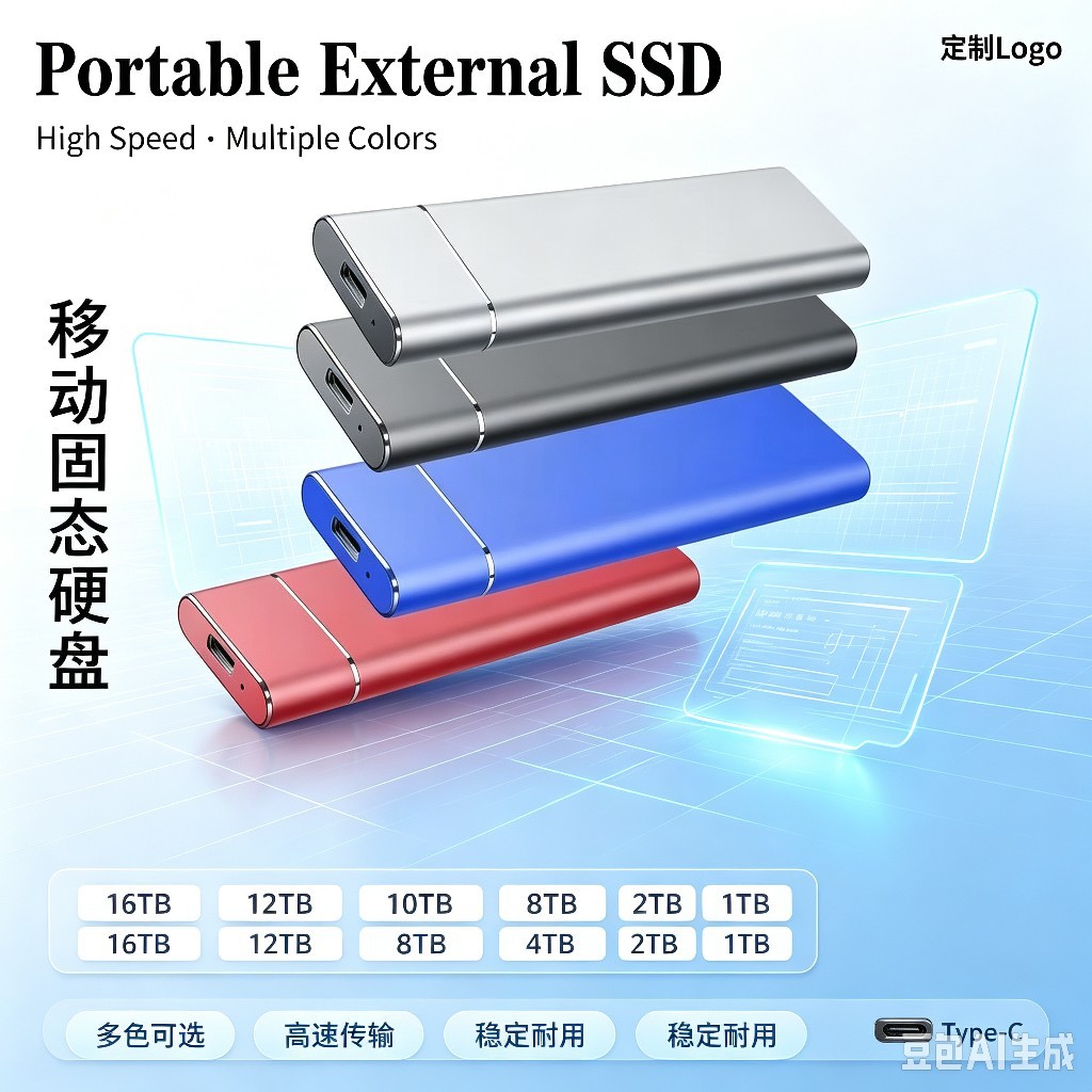 Cross-Border High-Speed Ssd Mobile Hard Drive 1Tb2Tb4Tb6Tb8Tb16Tb Mini Expansion Upgrade Solid-State Drive