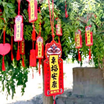 祝福カード、願いカード、木製ペンダント、景勝地寺院旅行安全カード、装飾ペンダント、インスピレーションを与える祈りの吊り下げツリー|undefined