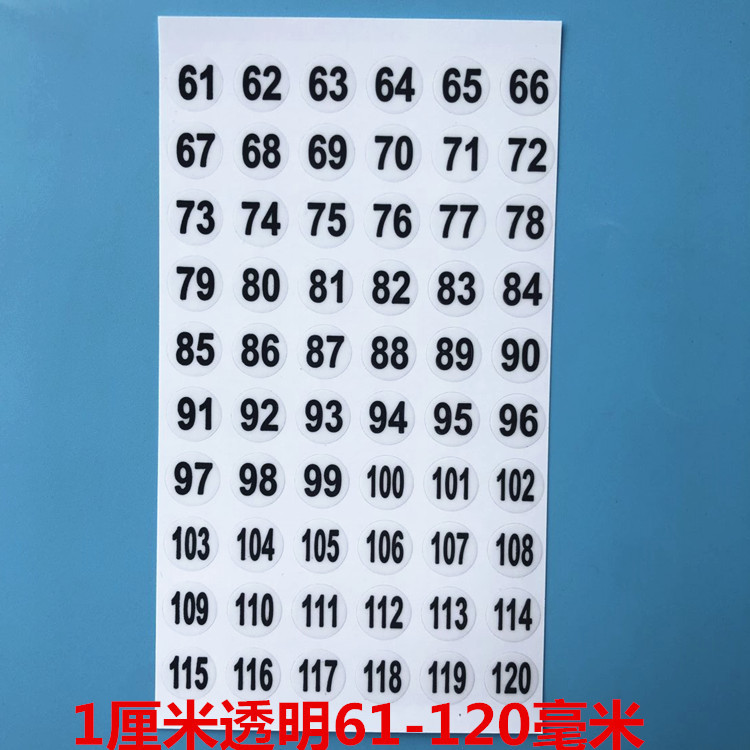 1厘米61-120号码