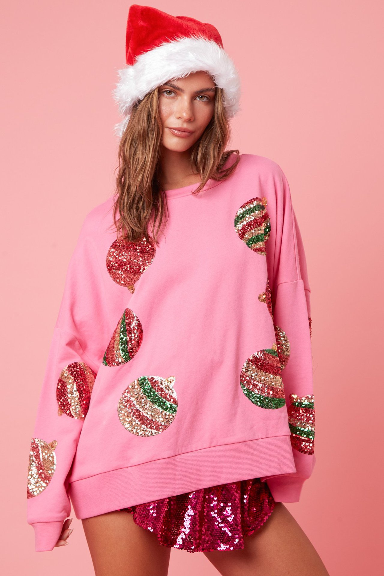 Round Neck Neckline Comfort Function Regular Fit Fit Type Hoodies & Sweatshirts Long Sleeve Sequins Simple Style Balloon