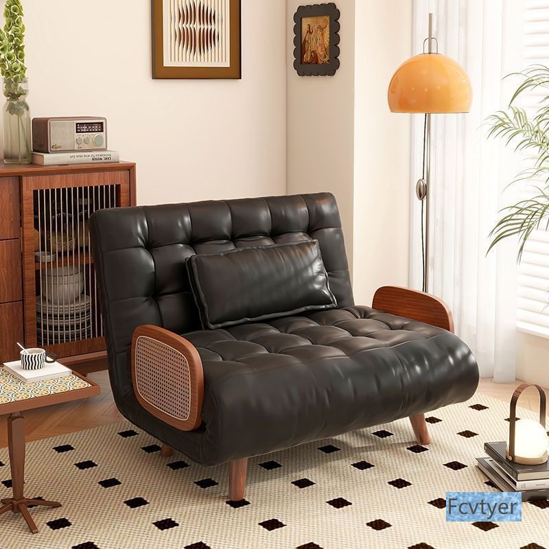 Rainy Autumn Style Small Apartment Japanese Style Retractable Single/Double Solid Wood Living Room Foldable Multifunctional Sofa Bed Two