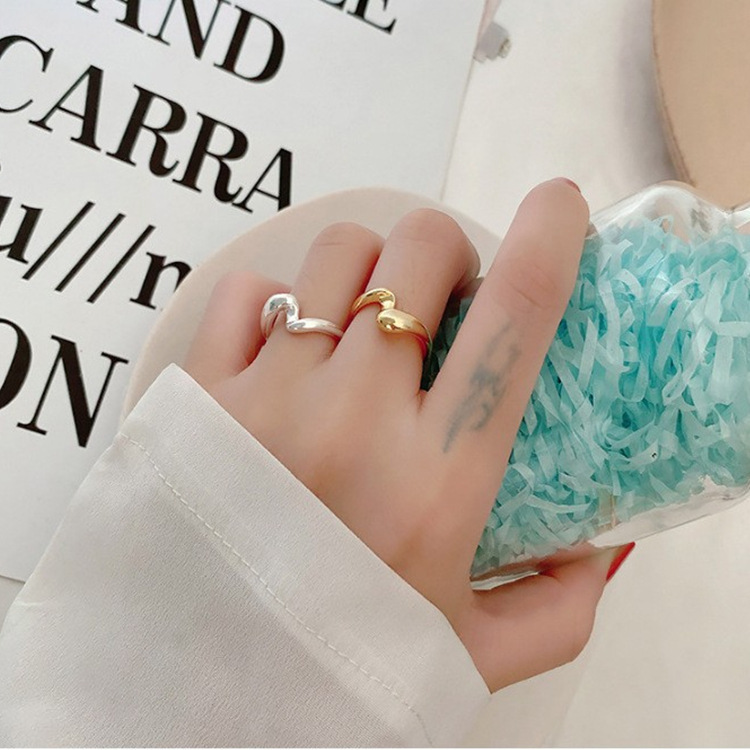 Korean Style New Personalized Twisted Ring for Women, Retro Fashion Stackable Simple Open Ring, Hip-Hop Index Finger Ring, Trendy Korean Style New Personalized Twisted Ring for Women, Retro Fashion Stackable Simple Open Ring, Hip-Hop Index Finger Ring, Trendy