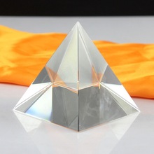 纯透明水晶K9正四面体 三棱锥 5面金字塔水晶摆件 教学道具