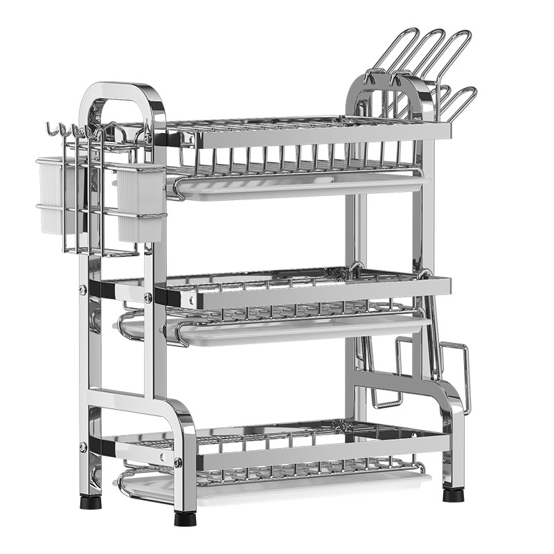 Estante de cocina, estante de almacenamiento multifuncional para palillos, cuchillo de inserción, estante de corte, estante de lavado y lavado, estante de platos