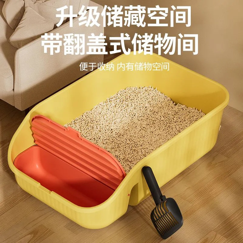 Lavabo de arena para gatos de gran tamaño semi-cerrado anti-sacar inodoro para gatos extragrande caja de arena para gatos abierta suministros para mascotas al por mayor