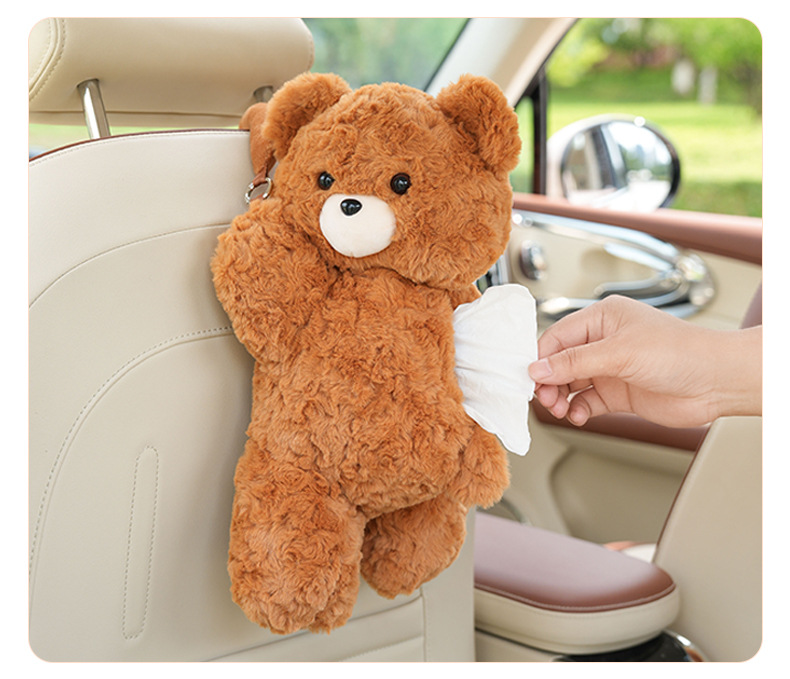 Car Tissue Box New Cute Penguin Plush Doll Car Chair Back Hanging Bag Paper Box for Women
