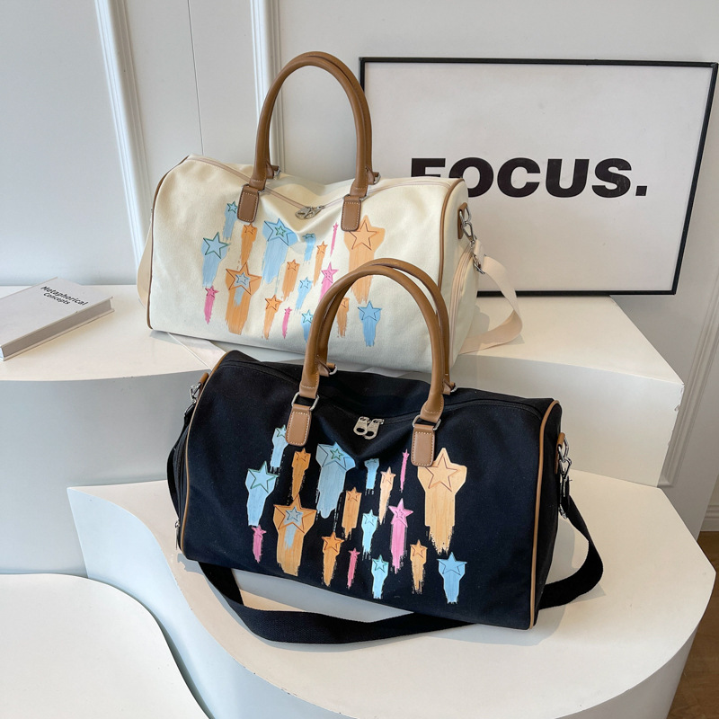 2023 nuevo bolso de viaje de lona de gran capacidad deportes bolsa de fitness estilo coreano crossbody bolsa de viaje de alto sentido
