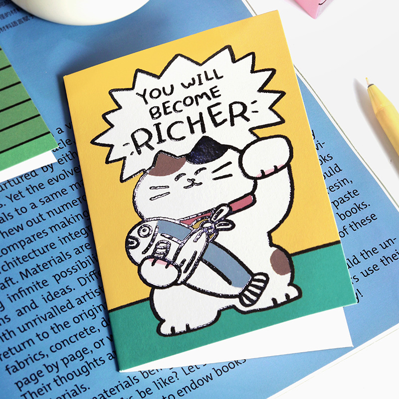 NOTE FOR × MATSUGODA Tarjeta de felicitación UV de marca compartida Tarjeta de mensaje de dibujos animados lindo Deseos de cumpleaños