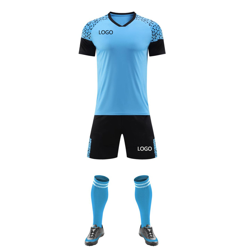 Frühlings- und Sommer-Kurzarm-Set für Kinder und Erwachsene, Fußball-Grundtrainingsanzug für Vereine, Mannschaftsuniform_voghion.com