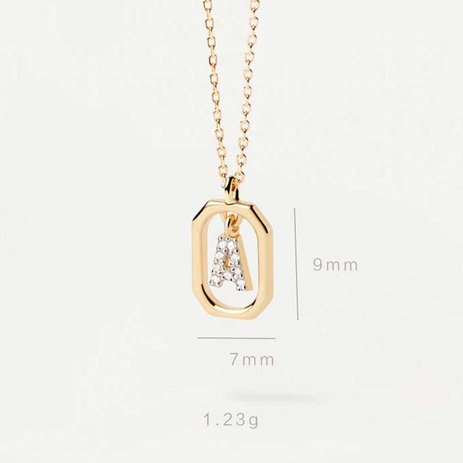 Style Simple Lettre Argent Sterling Placage Incruster Zircon Plaqué Or 18k Pendentif display picture 17