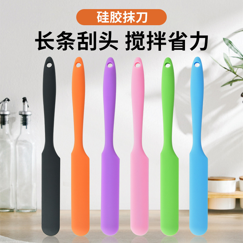 Silicone spatula integrated cream mixing spatula butter knife cake baking tool silicone spatula long spatula