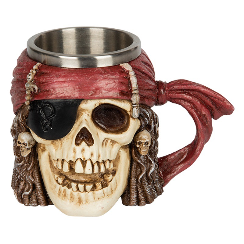 Piratas americanos del Caribe cráneo Barra de copa de vino personalizado vaso de cerveza taza creativa vidrio de vino extranjero taza grande