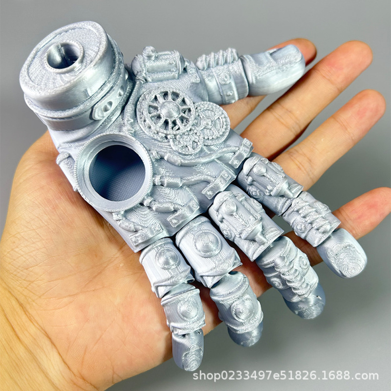 跨境3d打印多关节可动机械手掌创意手办摆件拼装模型玩具3d夜光龙|undefined