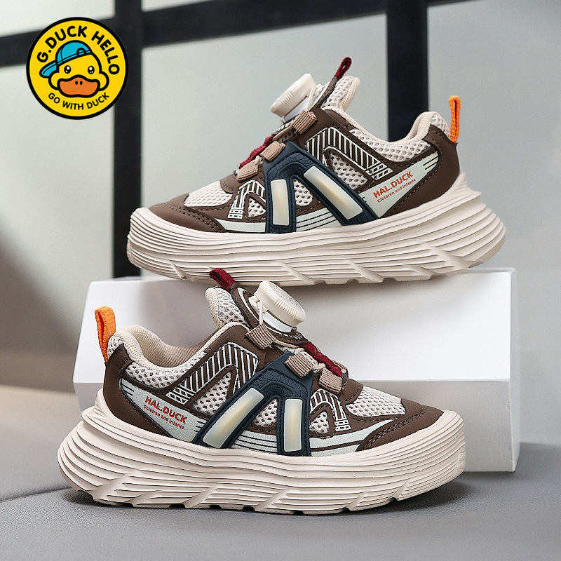 Pato amarillo zapatos para niños zapatos para niñas 2025 nuevo primavera y otoño zapatos de malla para niños zapatos de malla transpirables zapatos para niños