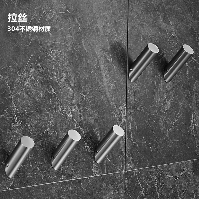 304 stainless steel hook wall-mounted single hook bathroom clothing hat hook bathroom hanger kitchen hook