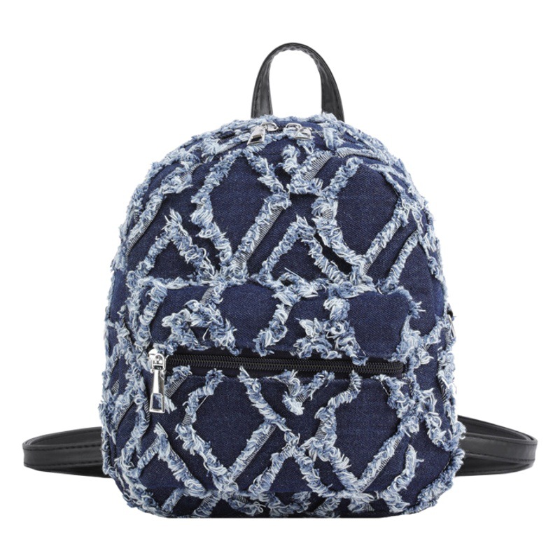 Otoño e Invierno nueva moda bolso de hombro de mezclilla diseño de nicho bolso cruzado mochila personalizada de transporte múltiple
