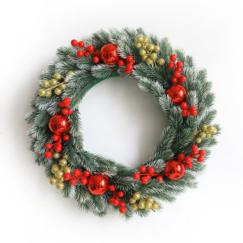 Guirnalda de Navidad 40cm Berry decorativo Garland eucalipto hoja verde planta Garland decoración de la puerta decoración transfronteriza