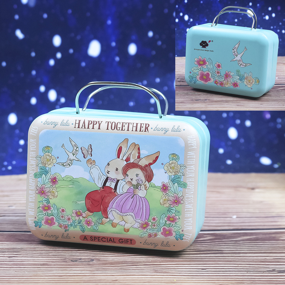 Retro maleta mini maleta caja de hierro caja de dulces monedero caja de monedas de regalo creativo caja de metal caja de embalaje