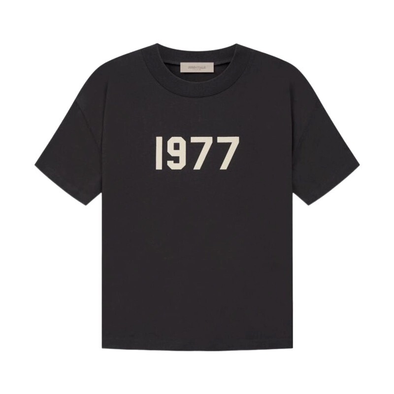 Ess-1977 Series Ss22Teeiron Flocked Logo Round Half-Sleeve Casual Versatile Short-Sleeve Trendy Top