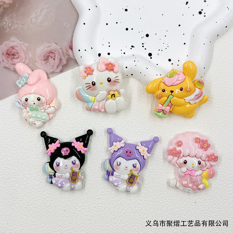 工場直販漫画光沢のあるビッグカードサンリオプリンセス樹脂アクセサリー手作り diy クリーム接着剤冷蔵庫ステッカー材料|undefined