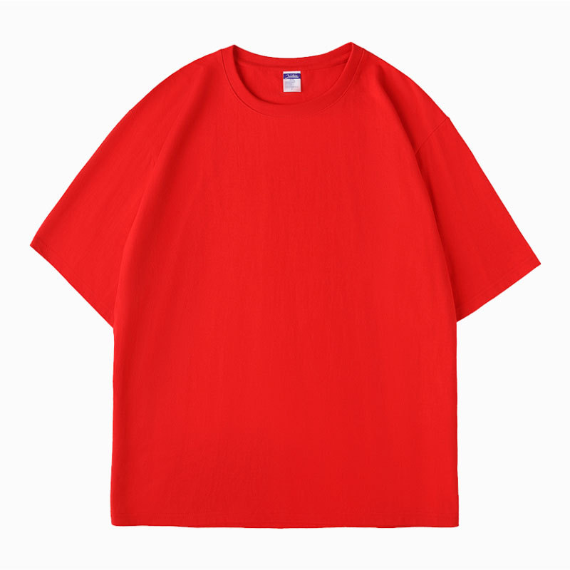 240g de algodón caída del hombro camiseta personalizada LOGO engrosada pesada cuello redondo camisa cultural escuela deportes juegos actividad artística camisa