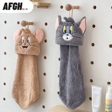 AFGH正版猫和老鼠TOM JERRY可收纳洗脸巾擦手巾可挂式加厚吸水