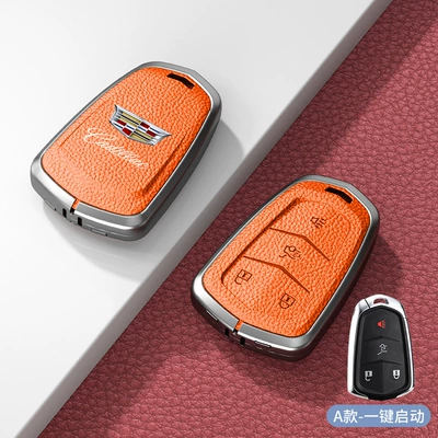Car key bag Covers Xt5 Xt6 Xt4 - standard-type-a-one-click-start-emma-orange-zinc-alloy-single-shell