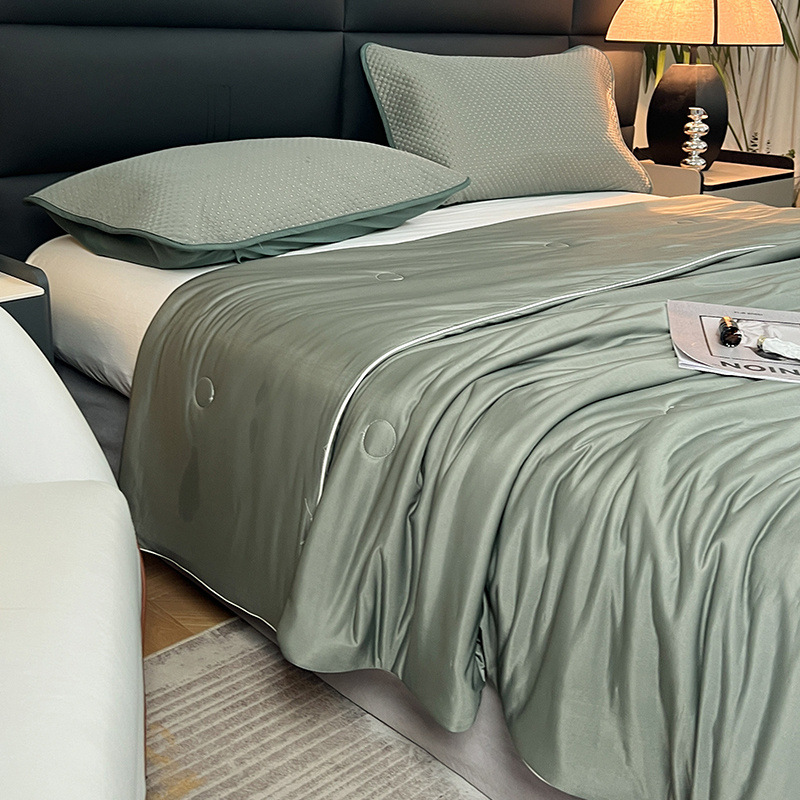 카키 (클래스 A 아기 등급 기계 빨 시원한 실크 여름 이불)