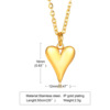 Pendant stainless steel heart shaped, accessory, golden necklace