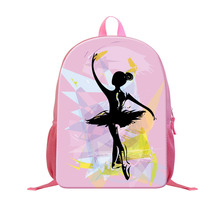 跨境儿童背包芭蕾女孩学生书包定 制logo热转印双肩包幼儿园艺术